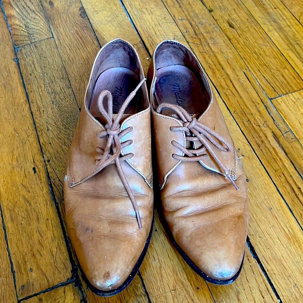 Madewell Frances Oxford lace up loafers in English Saddle